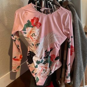 Surfer girl One piece Swimsuit open back